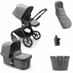 Bugaboo Combi Kinderwagen Fox 5 Met Accessoires Black /Grey Melange