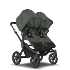 Bugaboo Donkey 5 Duo Essential Bundel - Black - Forest Green -Bugaboo bugaboo donkey 5 black forest green forest green 2 1