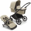 Bugaboo Kinderwagen Fox Cub Met Reiswieg En Zitje Black /Desert Beige -Bugaboo bugaboo kinderwagen fox cub met reiswieg en zitje black desert beige a410119